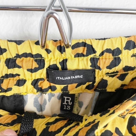 R13 Harem Jogger Pants in Yellow Leopard Small Elastic Waist Cheetah Casual - Picture 5 of 9